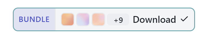The Save chip on a 12-photo post once it is saved: BUNDLE, +9, Download, checked.